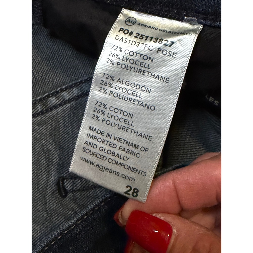 AG Adriano Goldschmied Stella Low Slung Palazzo Jeans Dark Wash Wide Leg 28 - Picture 6 of 7